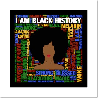 I Am Black History Afro Black Woman Posters and Art